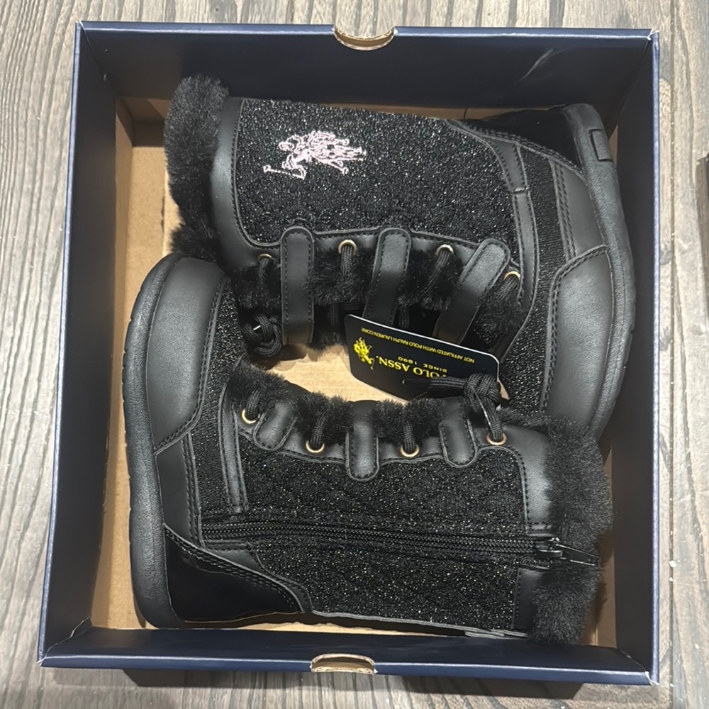 U.S. Polo Assn. Black High-Top Boots Durable Leather